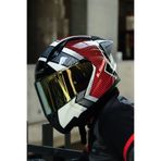 LS2 RAPID 2 RACE EXTRA BEYAZ-KIRMIZI KASK (Sarı Vizör)