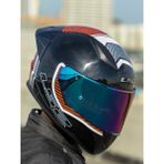 LS2 Rapıd 2 Race Extra Beyaz-Kırmızı Polikarbonat Kask M Beden Mikrometrik Kapanma Özellikli - Mavi - Beyaz - Kırmızı
