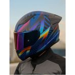 LS2 Rapıd 2 Race Kask Mat Mavi-Mor Polikarbon Malzeme ile Bluetooth ve Interkom Uyumlu - 2XL
