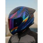 LS2 Rapıd 2 Race Optık Mat Mavi-Mor Kask Polikarbon Malzemeden Mikrometrik Bağlantı ile Üst Düzey Koruma - XS - Mavi - Mor