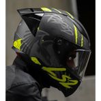 Ls2 Rapıd 2 Race Raven Neon Sarı Kapalı Motosiklet Kaskı Şefaf Camlı