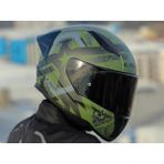 Ls2 Rapıd 2 Race Thunder Bırds Kapalı Motosiklet Kaskı Siyah Vizörlü - XS