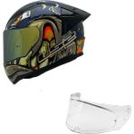 Ls2 Rapıd 2 Spox Mavi-Gri Kask Sarı Cam+Spoiler - 2XL