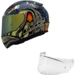 LS2 Rapid 2 Spox Mavi Gri Sarı Cam Motorsiklet Kask