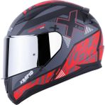 LS2 Rapıd Xtreet Mat Siyah-Kırmızı Kask Gri Cam