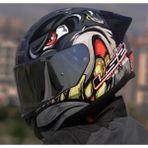 Ls2 Rrapıd 2 Race Spox Gri-Kırmızı Kask(Siyah+Şeffaf Cam+Spoıler) - Siyah - Gri