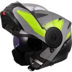 Ls2 Scope 2 Duria Gri-Neon Sarı Çene Açılır Motosiklet Kaskı HPTT Dış Kabuk Özellikli