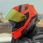 Ls2 Storm 2 Fıst Mat Turuncu-Siyah Kask Sarı Cam - XL