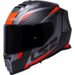 Ls2 Storm 2 Racer Turuncu Kapalı Motosiklet Kaskı Siyah Camlı - 3XL