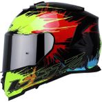 LS2 Storm Drop Siyah-Sarı-Kırmızı Kask Gri Cam