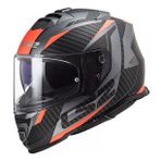 Ls2 Storm Racer Mat Tıtanıum-Turuncu Kapalı Kask