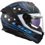 Ls2 Stream 2 Galdam Mat Siyah-Mavi Fullface Motosiklet Kaskı - XS