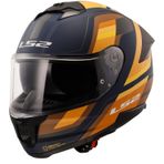 Ls2 Stream 2 Vintage Mat Navy Mavi-Turuncu-Kahverengi Kask renkli S