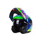 LS2 STROBE 2 ÇENE AÇILIR KASK SVENT MAVİ-YEŞİL