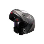 Ls2 Strobe 2 Code Mat Siyah-Gri Çene Açılır Kask