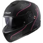 Ls2 Strobe 2 Lux Çene Açılır Motosiklet Kaskı Mat Siyah - Pembe