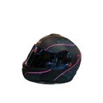 LS2 STROBE 2 LUX MAT SİYAH-PEMBE KASK MAVİ VİZÖRLÜ