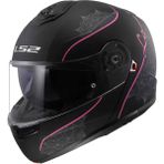 Ls2 Strobe 2 Lux Siyah - Pembe Çene Açılır Motosiklet Kaskı Yüksek Performanslı Malzeme Özellikleri - XS