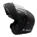 LS2 STROBE 2 Mat Siyah Kask, ECE 22.06 P/J Sertifikalı Profesyonel Çene Açılır Modüler Motosiklet Kaskı, KPA Kabuk, Dahili Güneş Vizörlü, Gözlük Uyumlu (M)