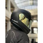 Ls2 Strobe 2 Mat Siyah Kask (Gold Vizör) - XL