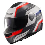 LS2 STROBE 2 Monza Siyah-Beyaz-Kırmızı Kask, ECE 22.06 P/J Sertifikalı Çene Açılır Modüler Kask, KPA Kabuk, Dahili Güneş Vizörlü, Gözlük Uyumlu (S)