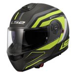 Ls2 Strobe 2 Phantom Çene Açılır Motosiklet Kaskı Gri - Neon Sarı