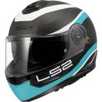 Ls2 Strobe 2 Vıctory Mat Tıtanıum-Beyaz-Metal Mavi Kask - Titanium - 3XL