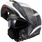 Ls2 Strobe 2 Vıctory Motosiklet Kaskı Mat Gri-Mavi-Kum Hipoalerjenik İç Pedler ve Güneş Vizörü - XL