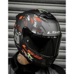 Ls2 Sttream 2 Angry Monkey Mat Siyah-Kırmızı Kapalı Kask(Siyah+Şeffaf Cam) - 2XL