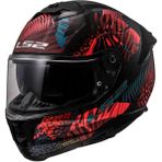 LS2 Sttream 2 Jungle Mat Siyah-Mavi-Pembe Kask Mikrometrik Çene Bağlantısı ile Yüksek Konfor - XS - Mat Siyah - Neon Kırmızı
