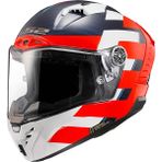 Ls2 Thunder Karbon Allıance Kırmızı-Mavi-Beyaz Kask - Kırmızı - Açık Mavi
