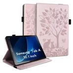 LSPCASA Samsung Galaxy Tab A 10.1(2016) SM-T580/T585 için kılıf, poliüretan deri, kart bölmeli ve dik durma fonksiyonlu, koruyucu kılıf, katlanır kılıf, tablet kılıfı, Samsung Galaxy Tab A için, pembe