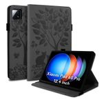 LSPCASA Xiaomi Pad 6S Pro (12,4 inç) için kılıf, birinci sınıf poliüretan deri kapaklı kılıf, kart bölmeli, kalem tutucu ve stant fonksiyonu, katlanabilir koruyucu kılıf, Xiaomi Pad 6S Pro 12,4 için,