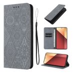 LSPCASA Xiaomi Redmi Note 13 Pro 4G / Xiaomi Poco M6 Pro 4G için deri kılıf, manyetik cep telefonu kılıfı, Redmi Note 13 Pro kılıf, dik durma fonksiyonlu, benzersiz kapaklı koruyucu kılıf, gri
