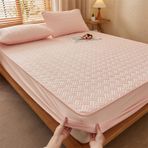 LSZHBSL Ekstra Kalın Nefes Alabilir Pamuklu Lastikli Çarşaf 150 x 200 + 30 cm Yumuşak Yatak Örtüsü Yıkanabilir Konfor ve Dayanıklılık için İdeal
