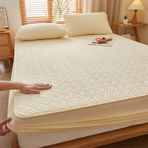 LSZHBSL Nefes Alabilen Pamuklu Lastikli Çarşaf 200 x 220 cm + 30 cm Yumuşak Yatak Örtüsü Hızlı Kuruyan Yıkanabilir Yatak Koruması için Mükemmel, Konfor için İdeal