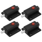 LT Easiyl 4 adet Siyah Plastik Push Button Yaylı Otomatik Kapı Cıvata Mandalı Dolap Kapıları Dolap Kapılar Beşik Pencereleri (36 mm x 37 mm)