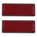 LT Easiyl Dikdörtgen reflektörler, römork, kale direği, çit, kedi gözü, karavan için reflektörler, bisiklet, kamyon için, 90 x 35 x 10 mm, kırmızı, 2 adet