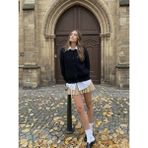 LTB Basic Pileli Mini Bej Etek - Orta Mavi