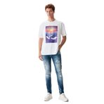 LTB Beyaz Erkek T-Shirt, BEYAZ_100-WHITE, XL, Fotograf Baskılı T-shirt