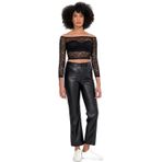 LTB Deri Görünümlü Siyah Pantolon, LTB, SİYAH_200-BLACK, S, Deri Görünümlü Siyah Pantolon, 11244201525018