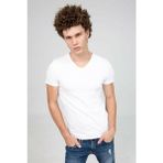 LTB Erkek Falgon V Yaka T-Shirt - Beyaz