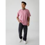 LTB Erkek Sıfır Yaka Basıc Kısa Kol Relaxed Pembe T-shırt - Mor - XL