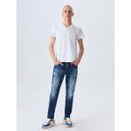 LTB Erkek V Yaka Basıc Slim Fit Beyaz T-shırt