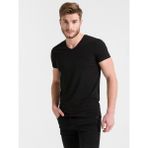 LTB Erkek V Yaka Basıc Slim Fit Siyah T-shırt - XS