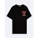 LTB FEDERA Erkek Kısa Kollu Sıfır Yaka Sloganlı Siyah T-shirt 1225842956089