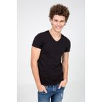 Ltb V Yaka Basıc Slim Fit Erkek T-Shırt Siyah
