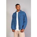 LTC Jeans Erkek Gömlek Model Oversize Denim Koyu Mavi Ceket