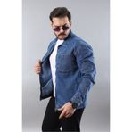 LTC Jeans Erkek Regular Fit Açık Mavi Spor Model Fermuarlı Kot Ceket