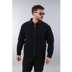 LTC Jeans Erkek Regular Fit Yaka Garni Fermuarlı Siyah Kot Ceket